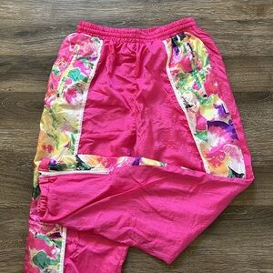 Vintage Pierre Cardin 80s/90s Track Pants Pull On Pink Lined Nylon
